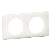 Дизайнерская рамка 2 местная, белый глянец, 066632 Legrand, серия Celiane