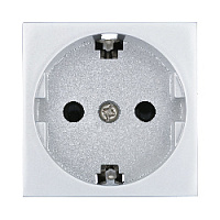 Дизайнерская розетка с заземлением, серебристый металлик, 851103 LK Studio