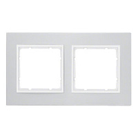Дизайнерская рамка 2 местная, алюминиевый/полярная белизна, матовый, 10126914 Berker, серия B.7
