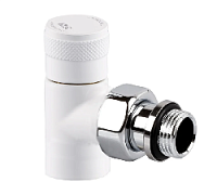 Дизайнерский клапан запорный угловой для радиатора 1/2" белый 0670-1500VC0A S.R.Rubinetterie