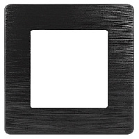 Дизайнерская рамка 1 местная, Сатин, черный, Б0052504 Эра, серия 12