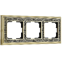 Дизайнерская рамка 3 местная, золото / черный, алюминий, акрил, W0031430 Werkel