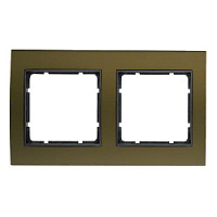 Дизайнерская рамка 2 местная, коричневый/антрацитовый, алюминий, 10123001 Berker, серия B.3