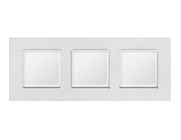 Дизайнерская рамка из акрила 3 местная, белый мрамор, AF930103 Ambrella Volt