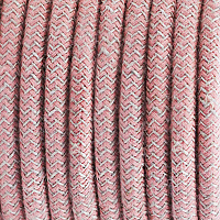 Ретро кабель электрический 2*0.75, античный розовый зигзаг, Cab.D71 Merlotti cavi