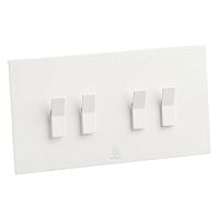 Дизайнерский выключатель Aura Белый лед, BAW4KBE Bonze четырехклавишный проходной