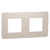 Дизайнерская рамка 2 местная, бежевый, NU200444 Schneider Electric, серия Unica Studio