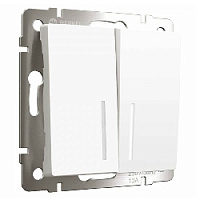 Дизайнерский выключатель с подсветкой, белый матовый, W1120161 Werkel, двухклавишный