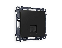 Комплект механизма компьютерной розетки RJ-45(8P8C) CAT6 с шторкой, черный матовый, MA812010 Ambrella Volt