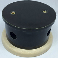 Распаечная коробка D80 Черный глянец РК-ЧГ1 ЦИОН круглая крышка