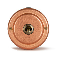 Ретро выключатель проходной с гайкой, медь, 30302-7 Vintage-Brass, одноклавишный