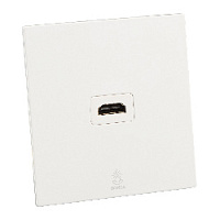 Дизайнерская розетка HDMI Aura Белый лед, BAWHD Bonze