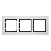 Дизайнерская рамка 3 местная, алюминиевый/антрацитовый, матовый, 10136904 Berker, серия B.7