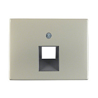 Центральная панель розетки UAE, нержавеющая сталь, матовый лак, 14077004 Berker, серия K.5