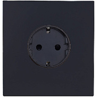 Дизайнерская розетка с заземлением, черный, SJAN13A1A10 Salvador