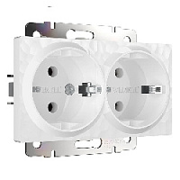 Дизайнерская двойная розетка с заземлением, белый, W1272001 Werkel, серия Hammer