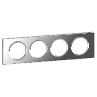 Дизайнерская рамка 4 местная, зеркало, стекло, 069124 Legrand, серия Celiane