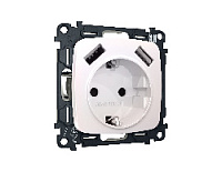 Комплект механизма электрической розетки 2USB A+A 18W (быстрая зарядка) с/з, жемчуг, MO209010 Ambrella Volt