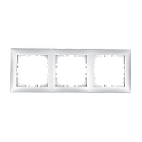 Дизайнерская рамка 3 местная, серебристый металлик, 864303-1 LK Studio, серия LK60