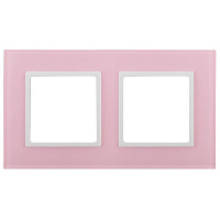 Дизайнерская рамка 2 местная, розовый, Б0034502 Эра, серия Elegance
