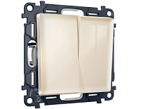 Комплект механизма 2-клавишного перекрестного выключателя , бежевый глянец, MA303030 Ambrella Volt, двухклавишный