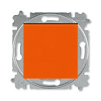 Дизайнерский выключатель кнопочный, оранжевый / дымчатый черный, 2CHH599145A6066, ABB, одноклавишный, серия Levit