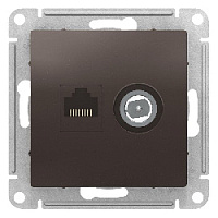 Дизайнерская розетка TV + RJ-45 кат. 5e, мокко, ATN000689 Schneider Electric, серия Atlas Design