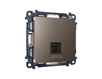 Комплект механизма компьютерной розетки RJ-45 экранированной с автоматической защитной шторкой, темная бронза, MA642005 Ambrella Volt