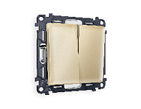 Комплект механизма 2-кл выключателя, шампань, MA603010 Ambrella Volt, двухклавишный