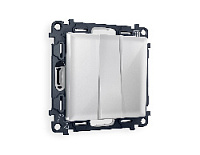 Комплект механизма 3-кл выключателя, серебро глянец, MA405010 Ambrella Volt, трехклавишный