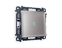 Комплект механизма 1-кл проходного выключателя с подсветкой 10000K голубой свет, сталь матовый, MA502040 Ambrella Volt, одноклавишный