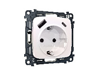 Комплект механизма электрической розетки 2USB A+C 20W (быстрая зарядка) с/з, жемчуг, MO210010 Ambrella Volt