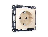 Комплект механизма электрической розетки с/з c шторками, бежевый глянец, MA307010 Ambrella Volt