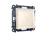 Комплект механизма 1-кл выключателя с подсветкой 3200K мягкий теплый свет, бежевый глянец, MA302010 Ambrella Volt, одноклавишный