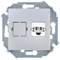Дизайнерская розетка телефонная RJ-11, алюминий, 1591480-033 Simon, серия 15