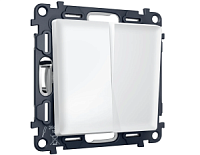 Комплект механизма 2-клавишного перекрестного выключателя , белый матовый, MA123030 Ambrella Volt, двухклавишный