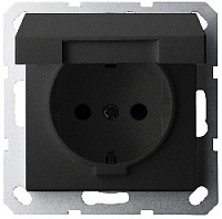 Дизайнерская розетка с заземлением и крышкой, матовый черный, 85505PB Wedder