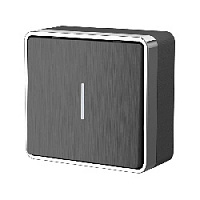 Дизайнерский выключатель с подсветкой, графит рифленый, W5010104 Werkel, одноклавишный, серия Gallant