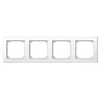 Дизайнерская рамка 4 местная, полярно-белый, MTN478419 Schneider Electric, серия Merten System M-Smart
