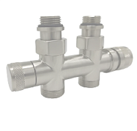 Дизайнерский клапан прямой для радиаторов для 2-х трубной системы отопления Tondera 1/2" никель матовый 0686-1500NSE0 S.R.Rubinetterie