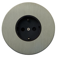 Розетка силовая 220В, круглая, EU010111, никель, Salvador