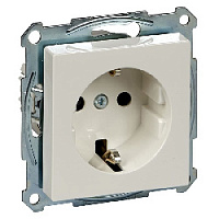 Механизм розетки с заземлением и шторками, полярно-белый, MTN2300-0319 Schneider Electric, серия Merten System M