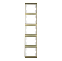 Дизайнерская рамка 5 местная, вертикальная, золотой, матовый, алюминий, 13540002 Berker, серия Arsys