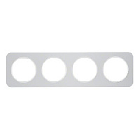 Дизайнерская рамка 4 местная, алюминий/полярная белизна, 10142174 Berker, серия R.1