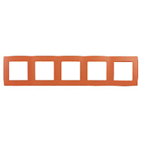 Дизайнерская рамка 5 местная, оранжевый, Б0019419 Эра, серия 12