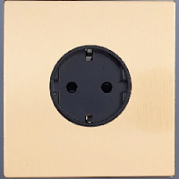 Дизайнерская розетка с заземлением, золотой, SJAN33CC10 Salvador