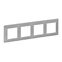 Дизайнерская рамка 4 местная, алюминий, 754134 Legrand, серия Valena Life