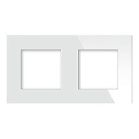 Дизайнерская рамка 2 местная, белый, стекло, GL-P102-WCG CGSS, серия Эстетика