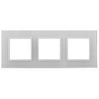 Дизайнерская рамка 3 местная, белый, Б0034506 Эра, серия Elegance