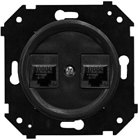 Ретро розетка RJ45, C.5E | UTP | T568A-B интернет, черный, B3-302-23M BIRONI